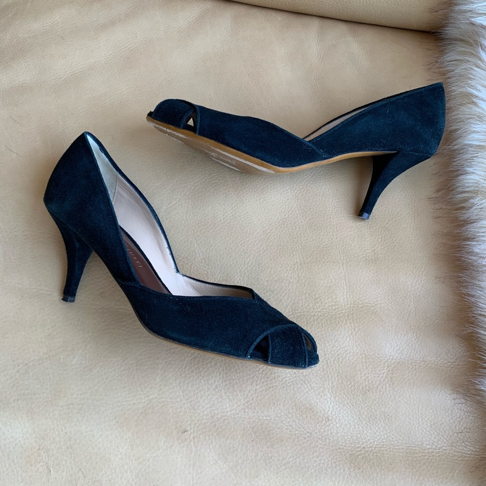 Marioluca Giusti Black Suede Open Toe Shoes 39.5 View 4
